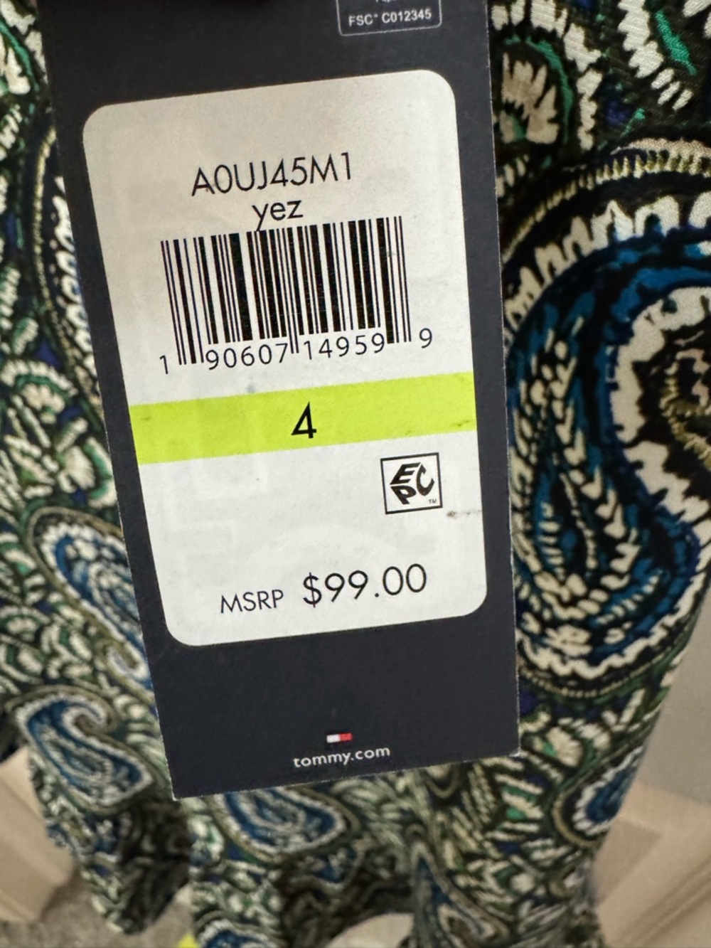NWT Tommy Hilfiger Paisley Mini Dress Size 4 - Picture 5 of 7
